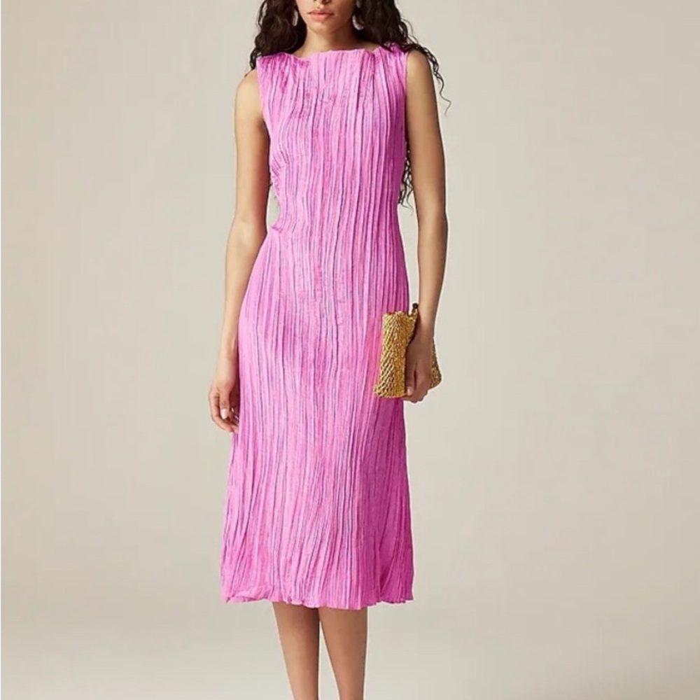 J. Crew Crinkled High Neck Sheath Dress